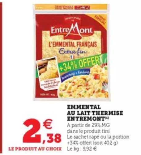 Emmental Au Lait Thermise Entremont