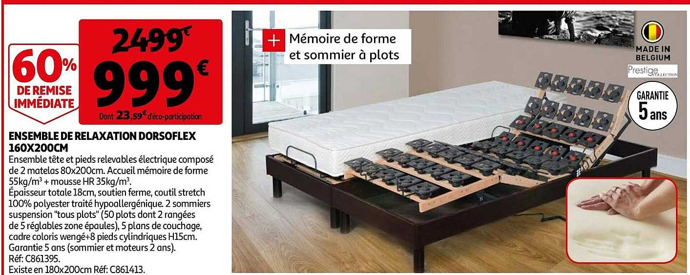 ensemble relaxation dorsoflex 160 x 200 cm