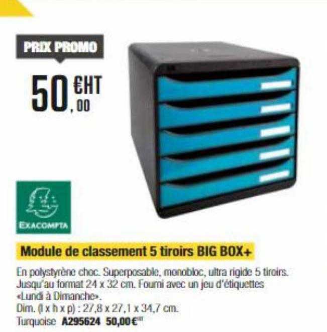 exacompta module de classement 5 tiroirs big box