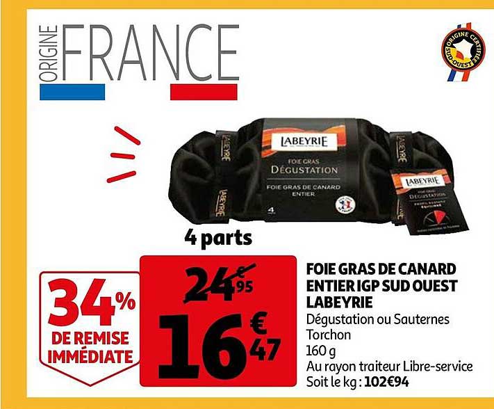 foie gras de canard entier igp sud ouest labeyrie