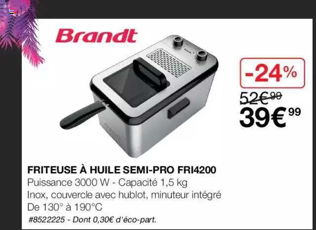 friteuse à huile semi-pro fri4200 brandt