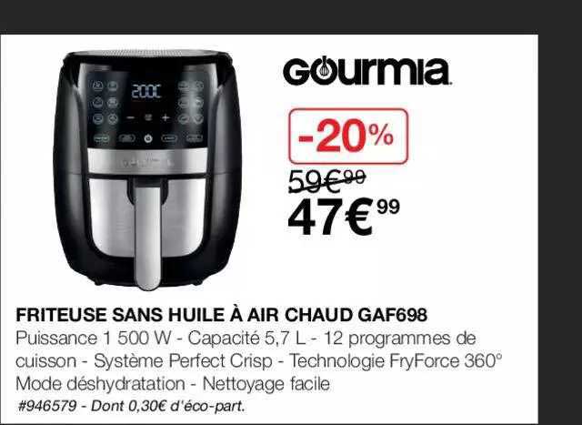 Friteuse Sans Huile à Air Chaud Gaf698 Gourmia