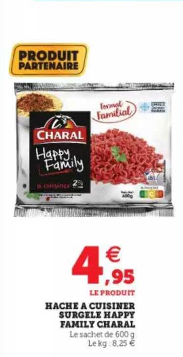 hache à cuisiner surgelé happy family charal