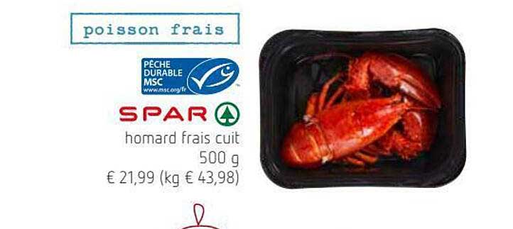 Homard Frais Cuit Spar