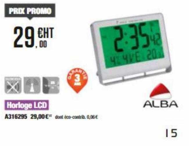 horloge LCD alba