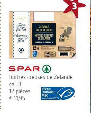 huîtres creuses de zélande spar