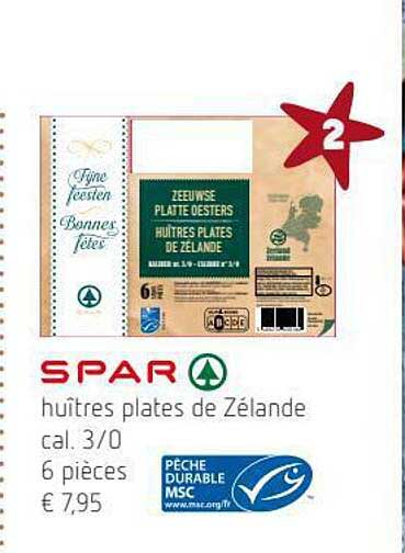 huîtres plates de zélande spar