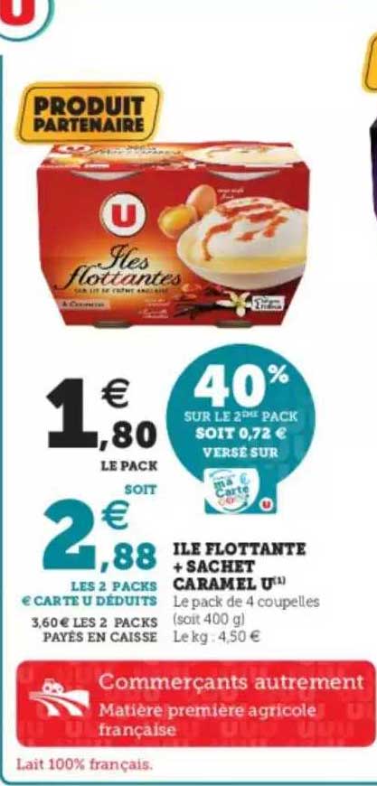 île flottante + sachet caramel u
