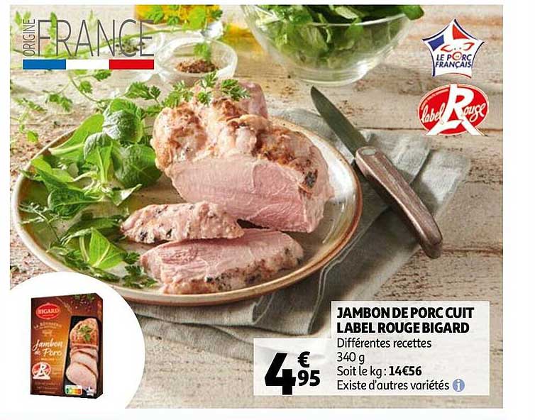 Jambon De Porc Cuit Label Rouge Bigard