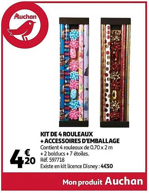 kit de 4 rouleaux + accessoires d'emballage
