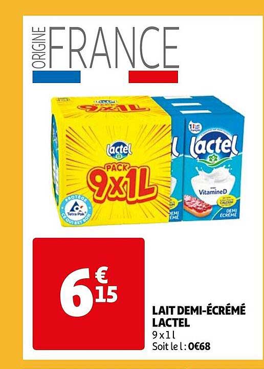 lait demi-écrémé lactel