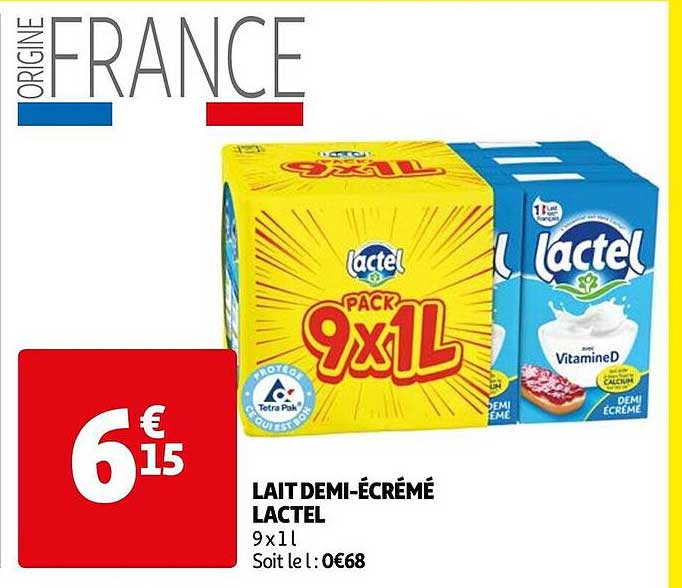 lait demi-écrémé lactel