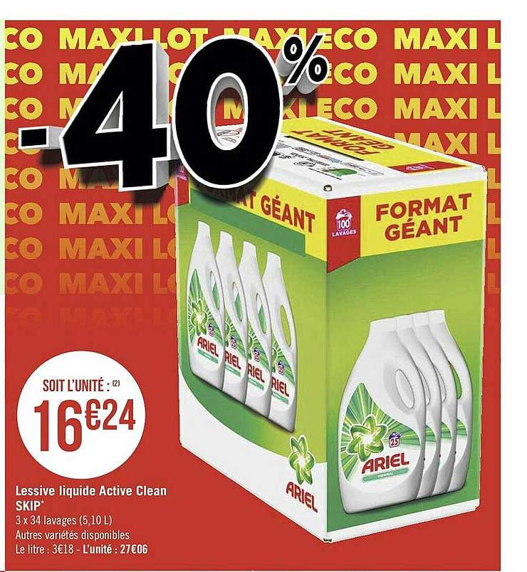 Lessive Liquide Active Clean Skip