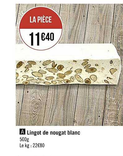 lingot de nougat blanc