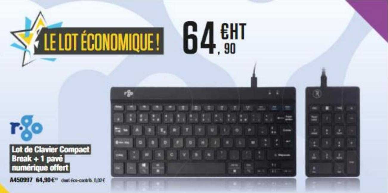 lot de clavier compact break + 1 pavé numérique offert