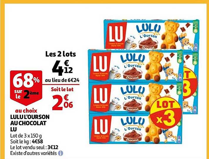Lulu L'ourson Au Chocolat Lu