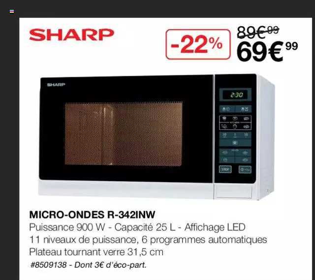 micro-ondes r-342inw sharp