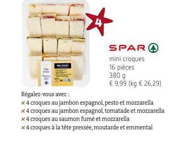 mini croques 16 pièces spar