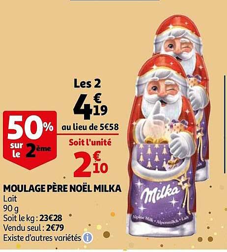 Moulage Père Noël Milka