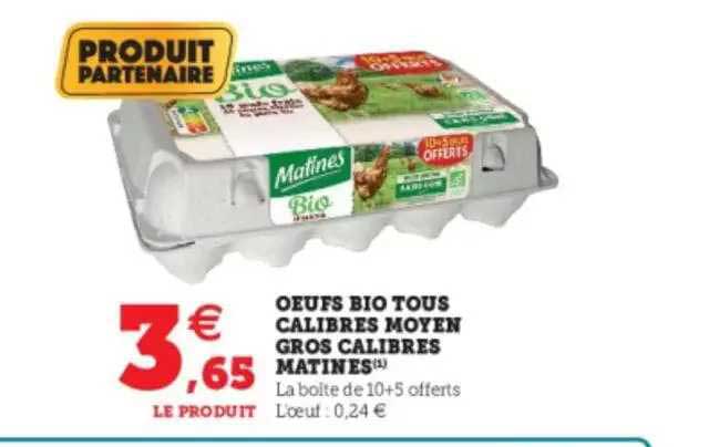 oeufs bio tous calibres moyen gros calibres matinés