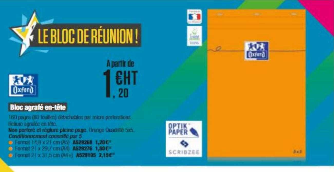 oxford bloc agrafé en-tête