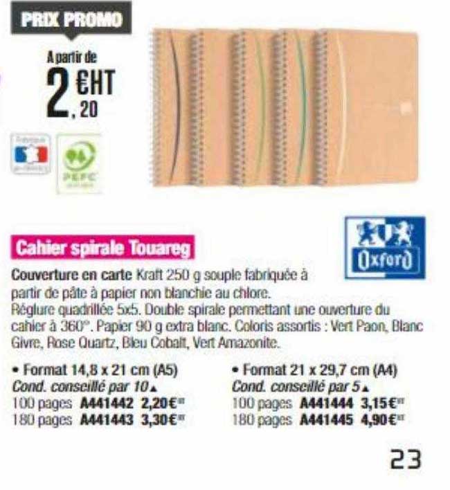 oxford cahier spirale touareg