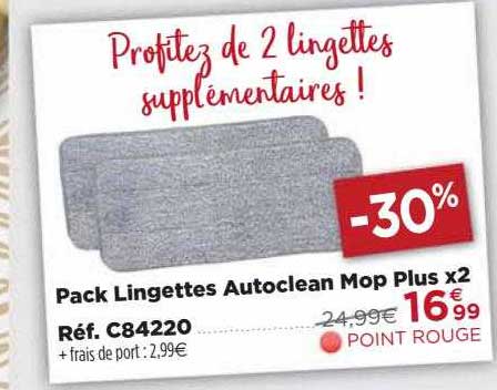 pack lingettes autoclean mop plus x2