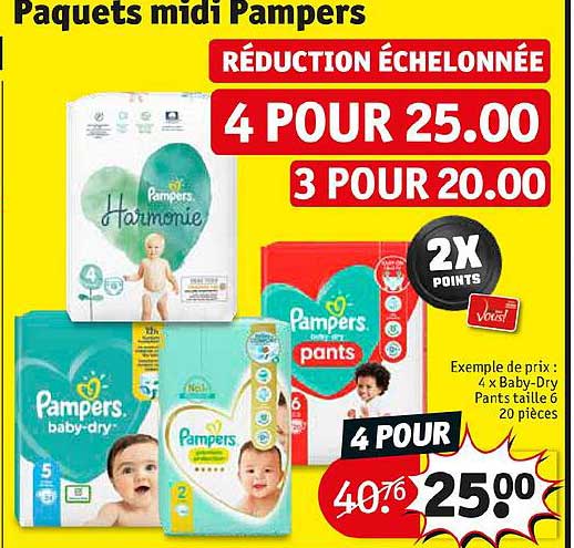 paquets midi pampers