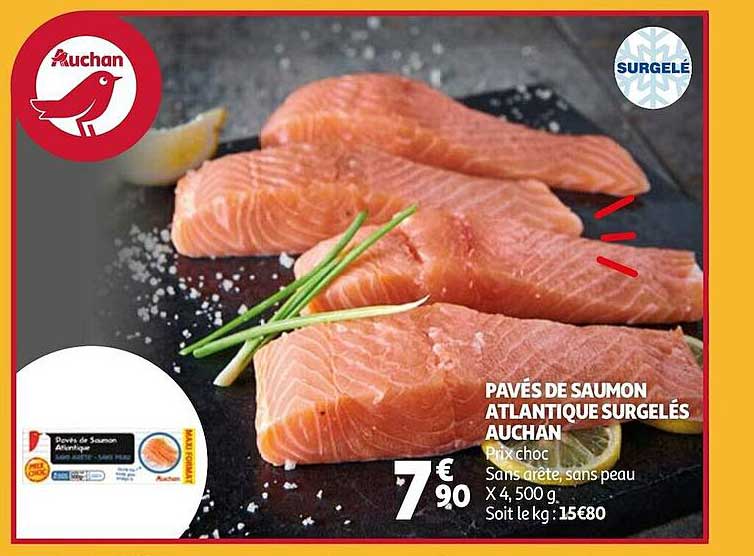 Pavés De Saumon Atlantique Surgelés Auchan