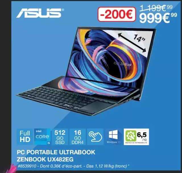 Pc Portable Ultrabook Zenbook Ux482eg Asus