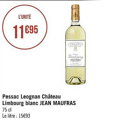 pessac leognan château limbourg blanc jean maufras