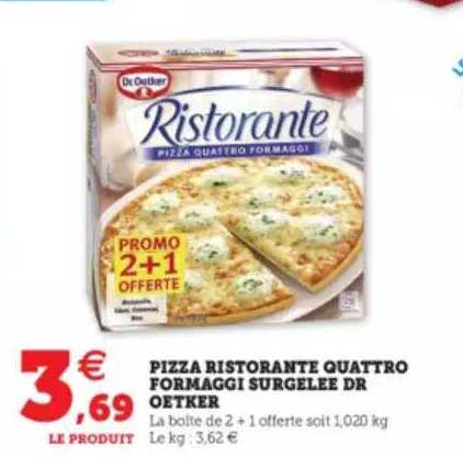 Pizza Ristorante Quattro Formaggi Surgelée Dr Oetker