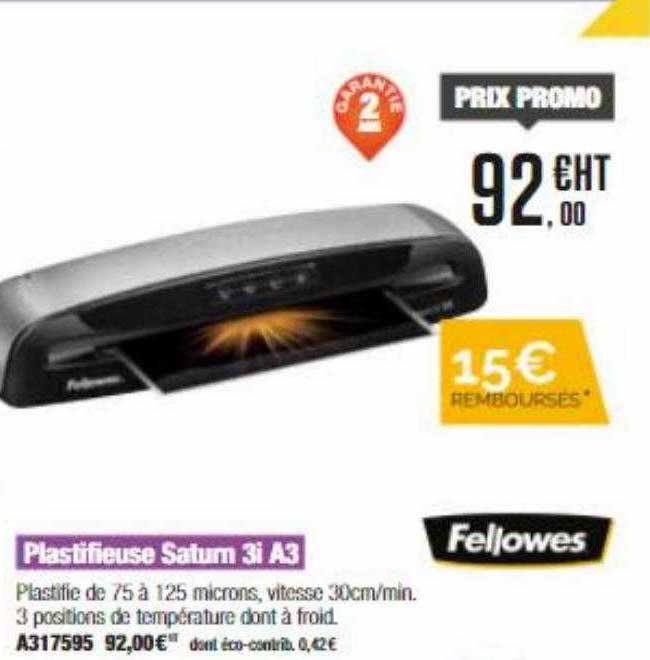 plastifieuse saturn 3i a3 fellowes