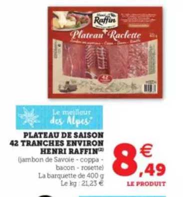 plateau de saison 42 tranches environ henri raffin