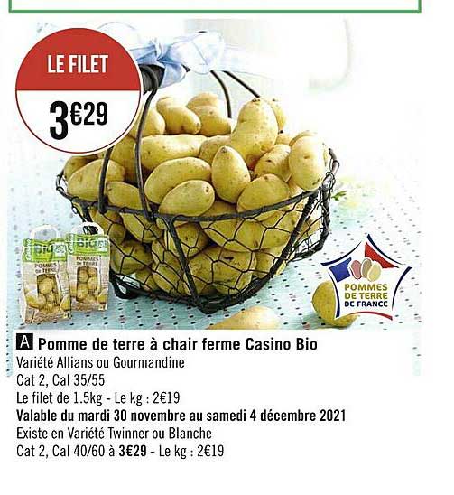 Pomme De Terre à Chair Ferme Casino Bio