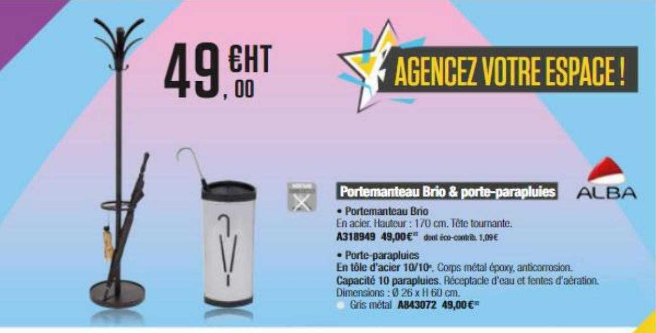 portemanteau brio & porte-parapluies alba