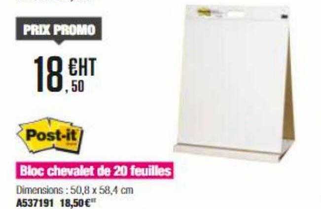post-it bloc chevalet de 20 feuilles