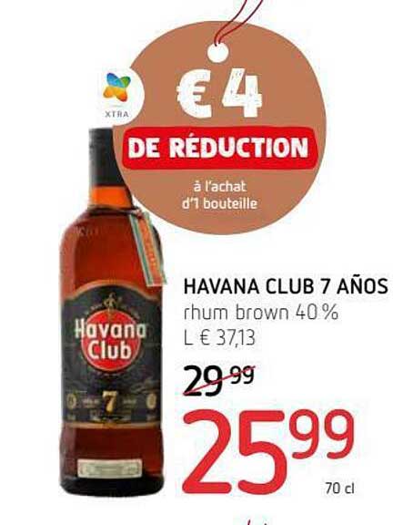 rhum brown 40% havana club 7 años