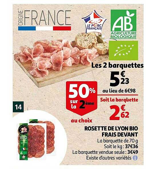 rosette de lyon bio frais devant