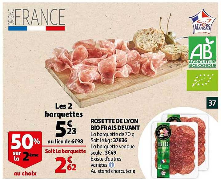 rosette de lyon bio frais devant