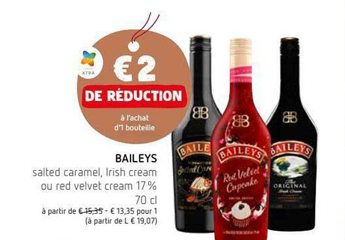 salted caramel, irish cream ou red velvet cream 17% baileys
