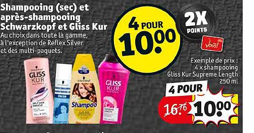 shampooing (sec) et après-shampooing schwarzkopf et gliss kur