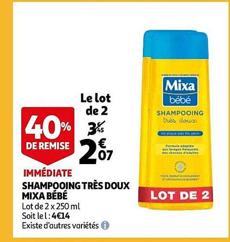 shampooing très doux mixa bébé