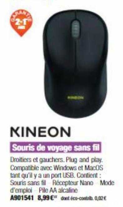 Souris De Voyage Sans Fil Kineon