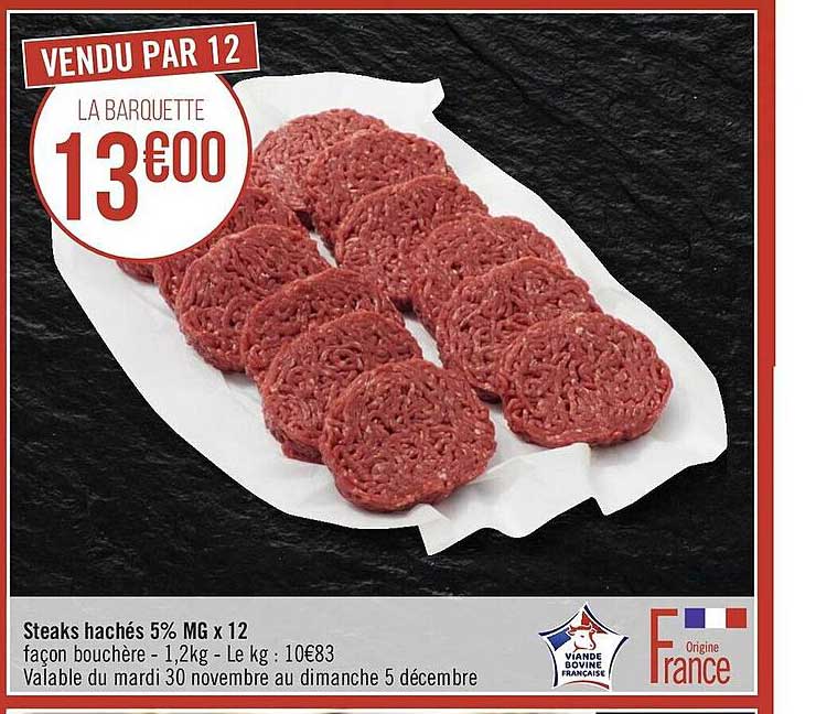 Steaks Hachés 5% Mg X12