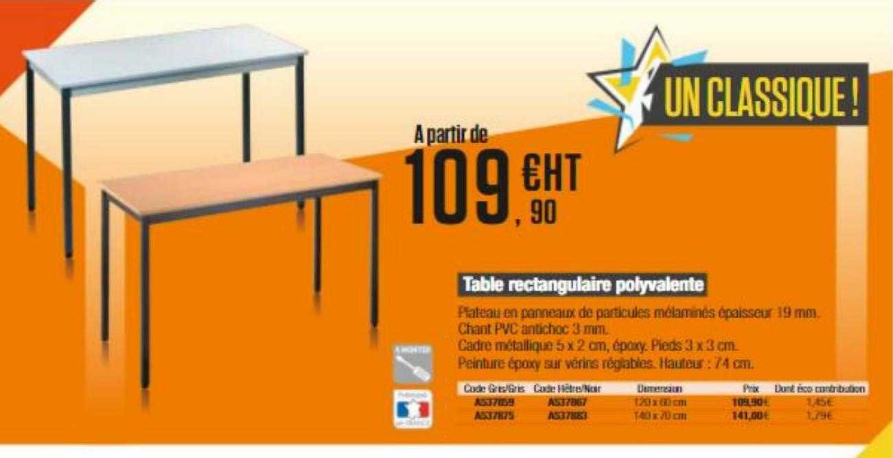 Table Rectangulaire Polyvalente