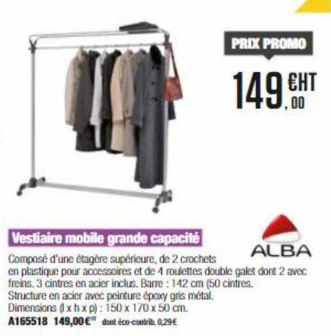 vestiaire mobile grande capacités alba