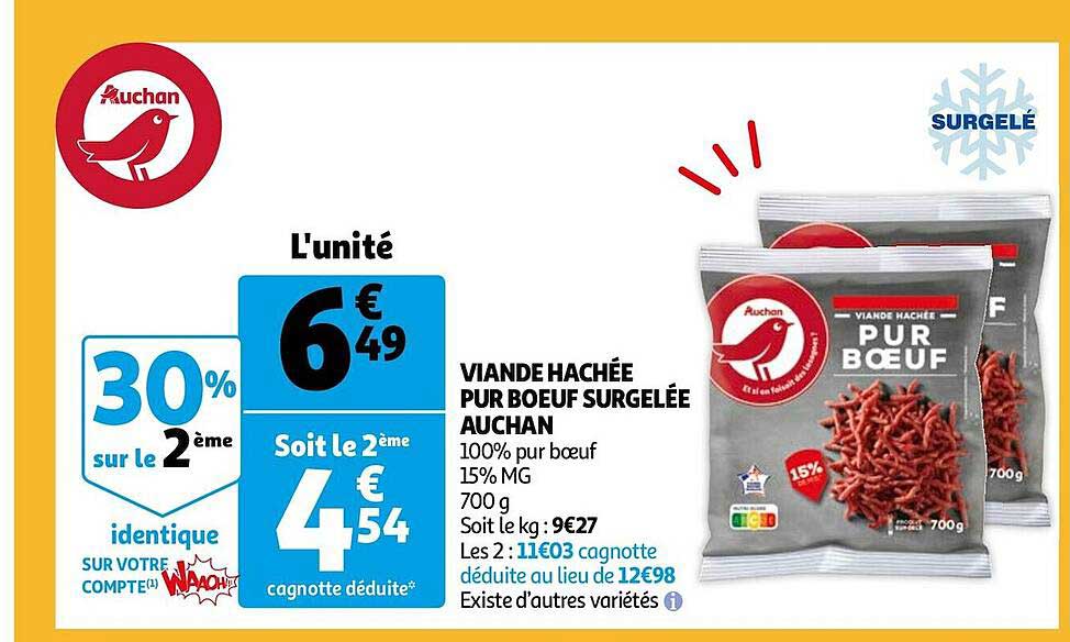 Viande Hachée Pur Boeuf Surgelée Auchan