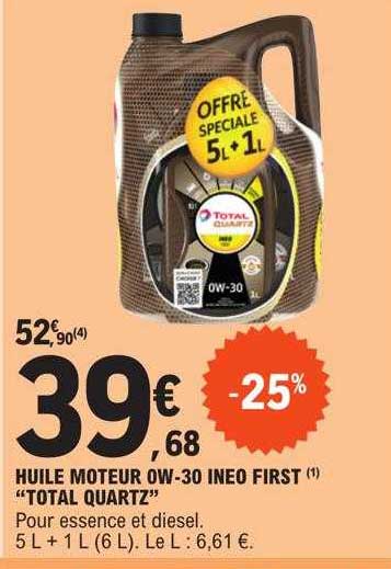 huile moteur 0w-30 ineo first "total quartz"