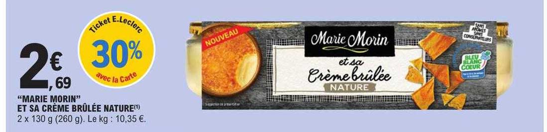 "marie morin" et sa crème brûlée nature